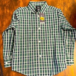 Nautica Boys Plaid Shirt Fresh Pine Size 6